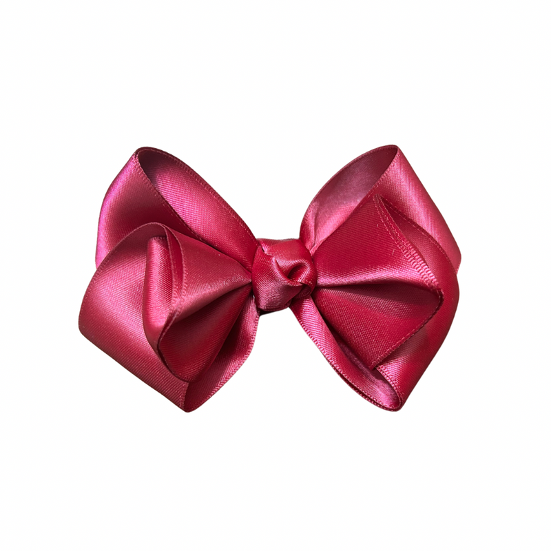 Lilly Bow Clip | Wine Satin