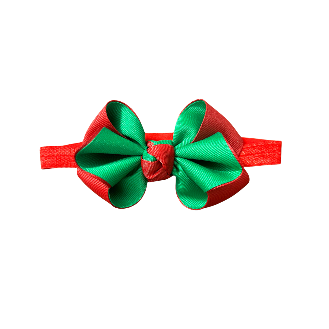 Lilly Bow | Red Green Grosgrain