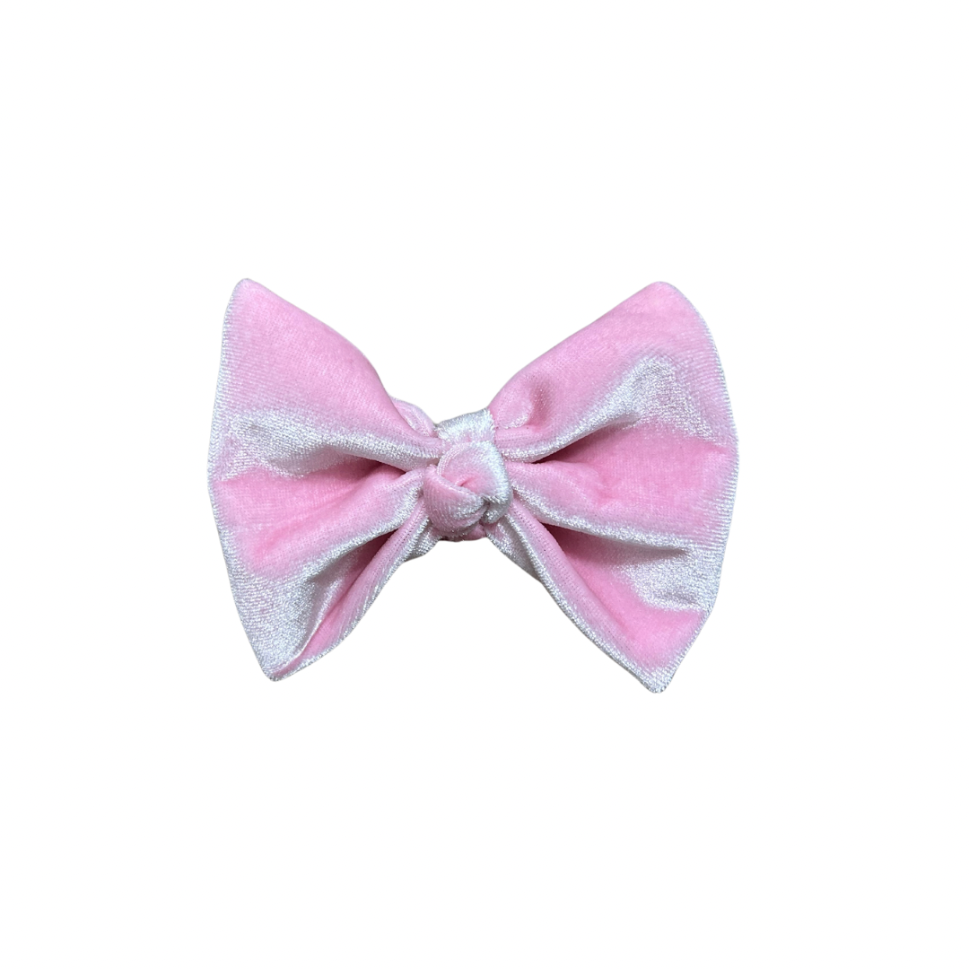 Rory Bow Clip | Light Pink Velvet