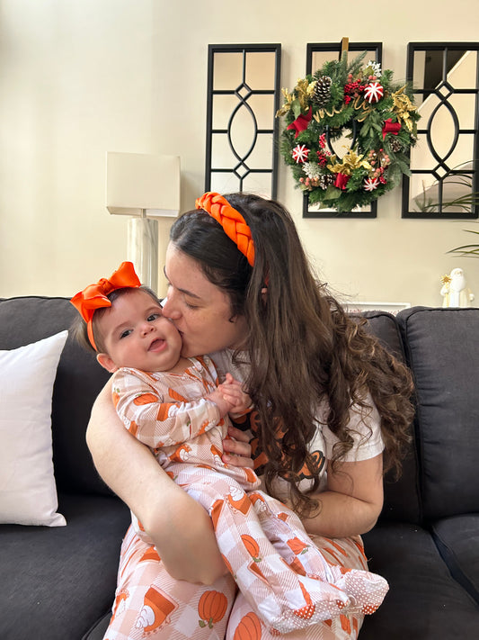 Braided Headband | Orange Satin