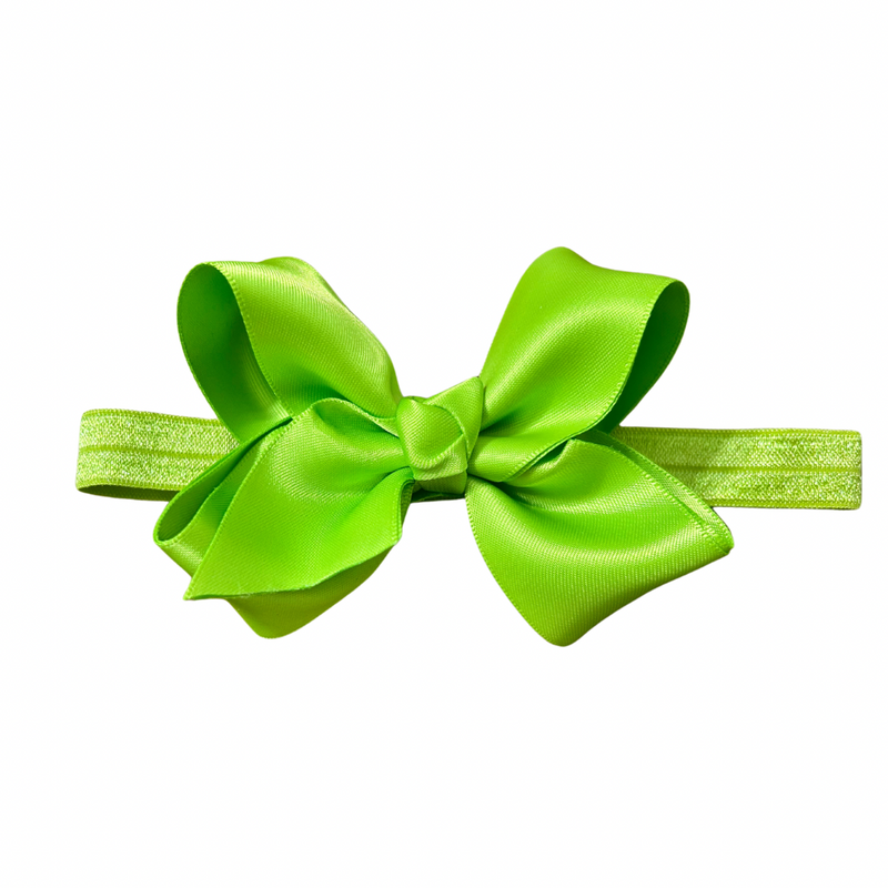 Lena Bow | Bright Green Satin