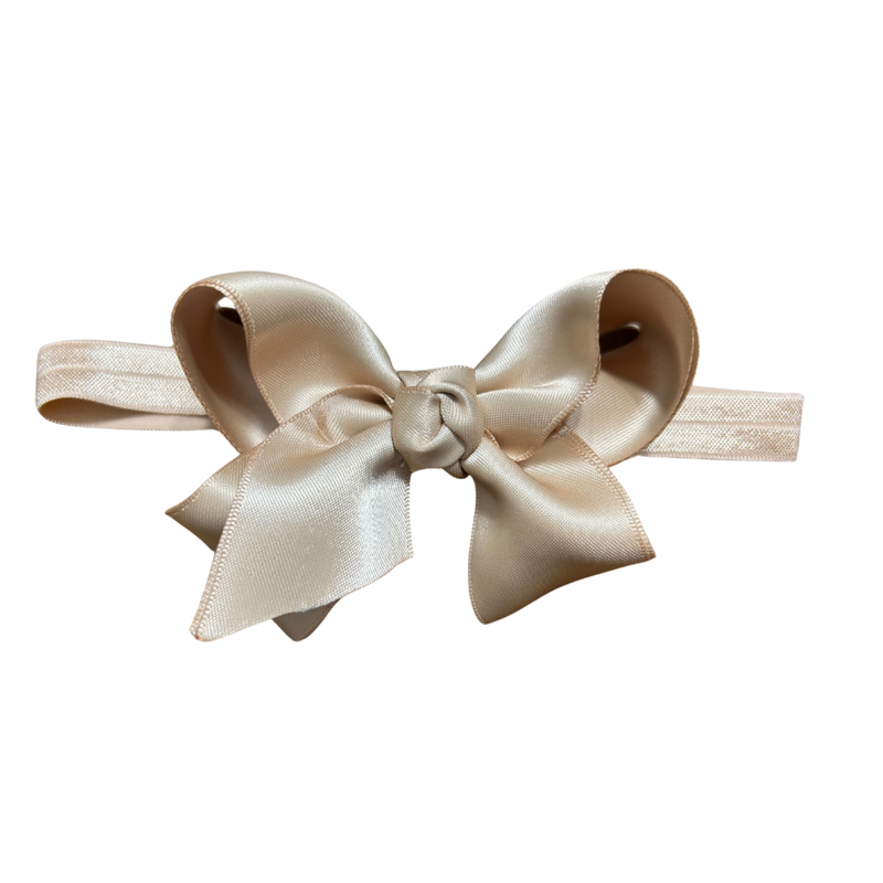 Lena Bow | Beige Satin