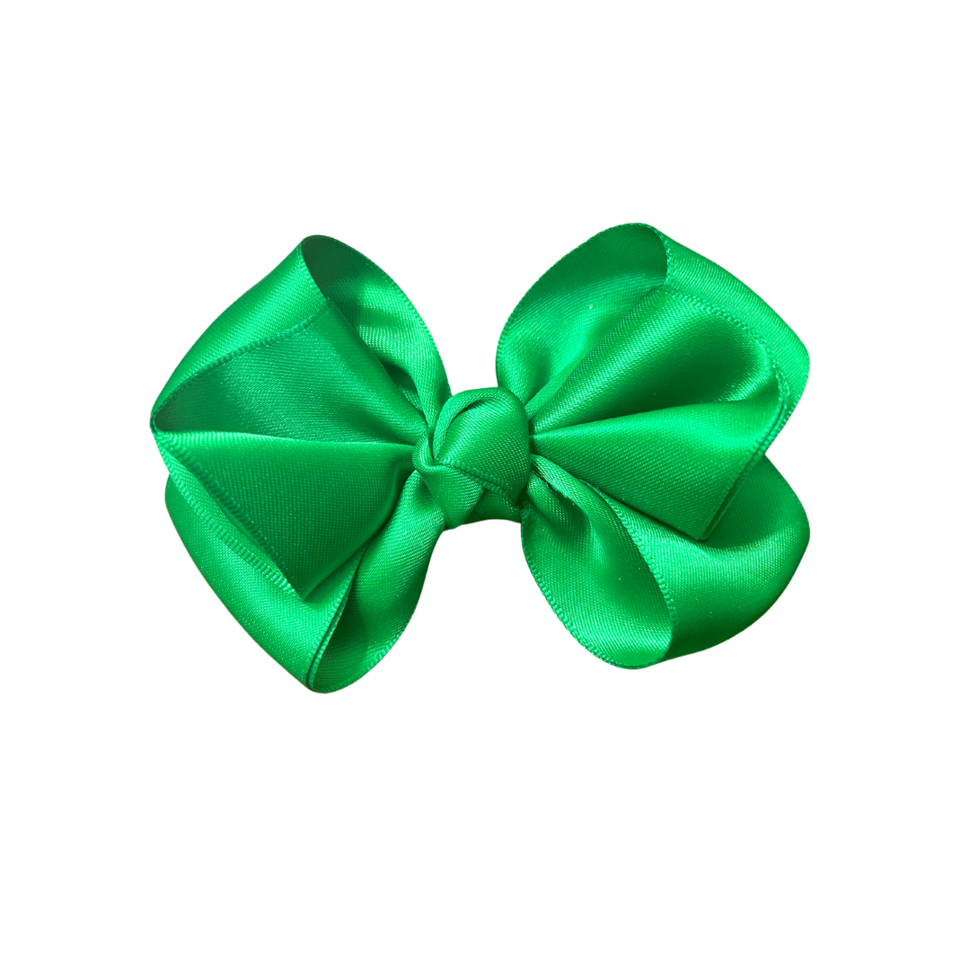 Lilly Bow Clip | Green Satin