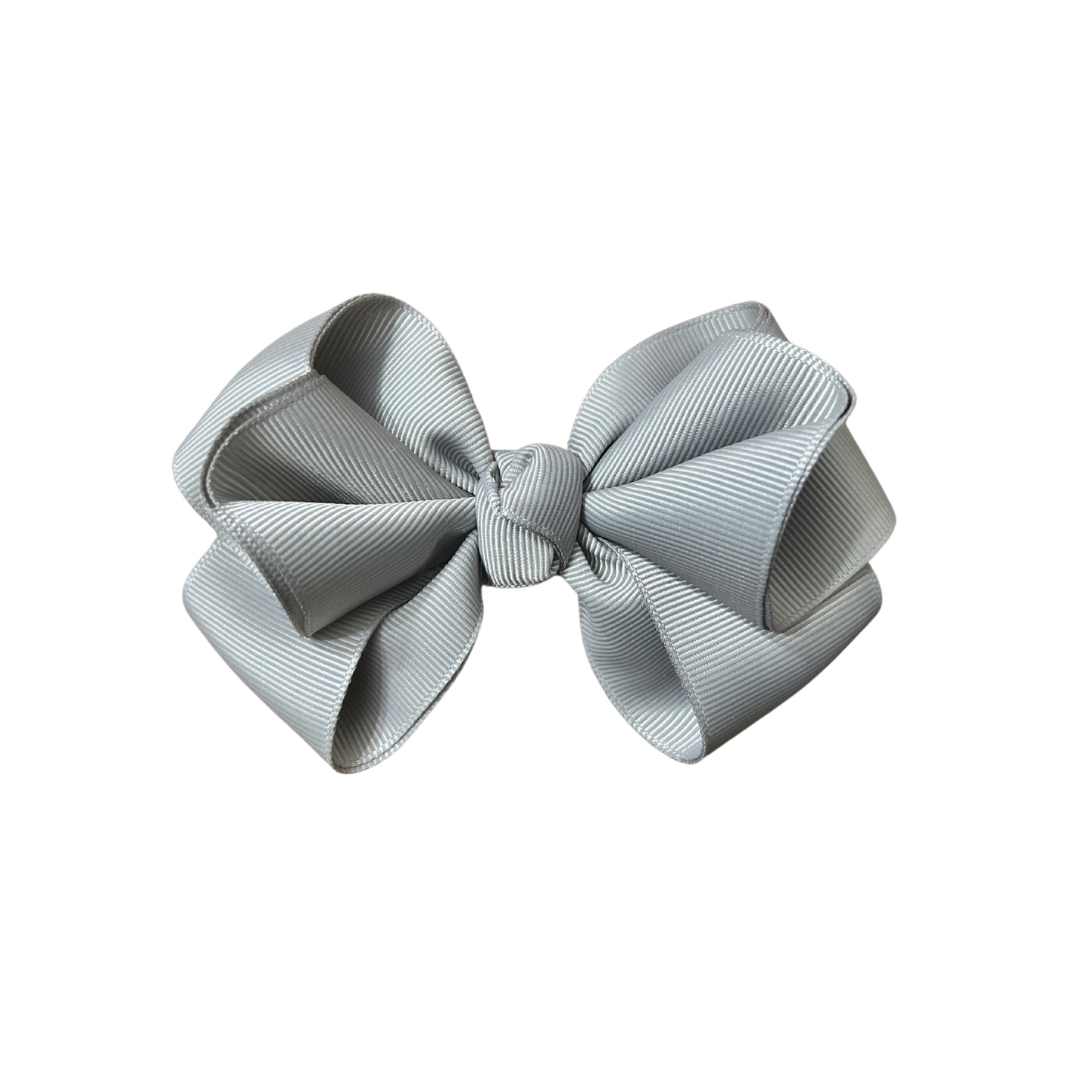 Lilly Bow Clip | Gray Grosgrain