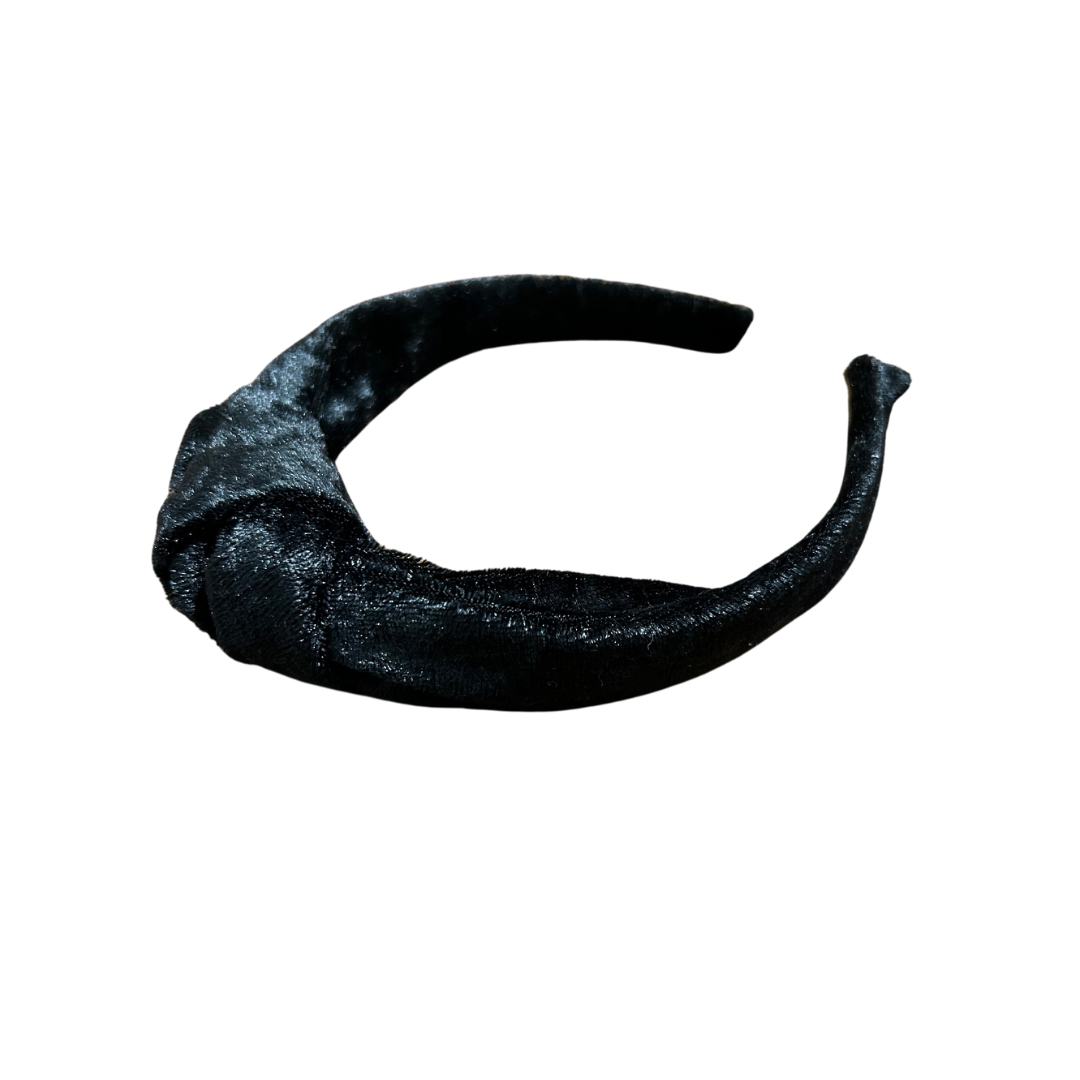 Knotted Headband | Black Velvet