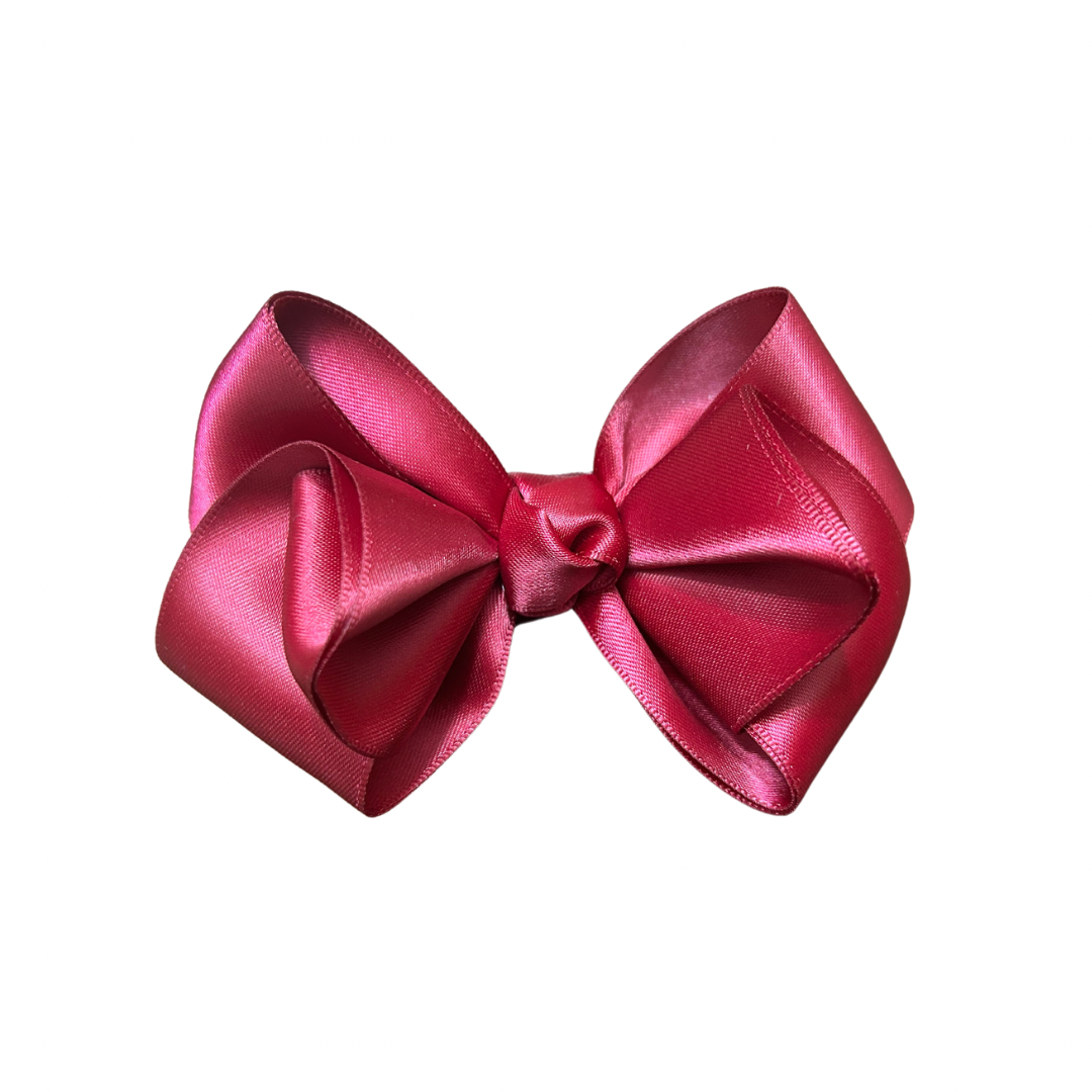 Lilly Bow Clip | Wine Satin