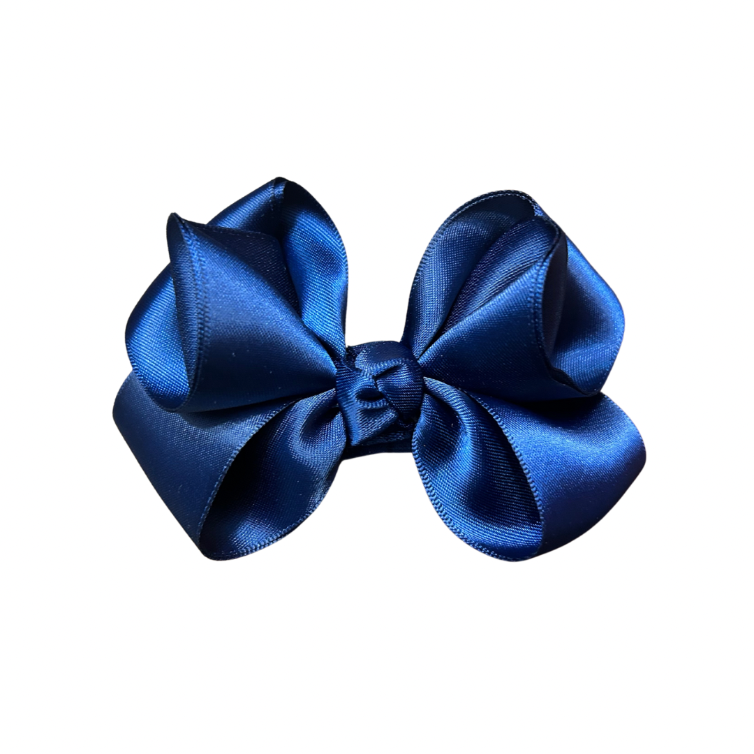 Lilly Bow Clip | Navy Satin