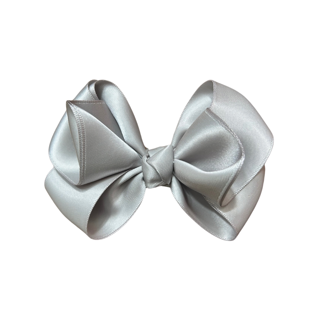 Lilly Bow Clip | Silver Satin