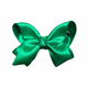 Lena Bow Clip | Green Satin