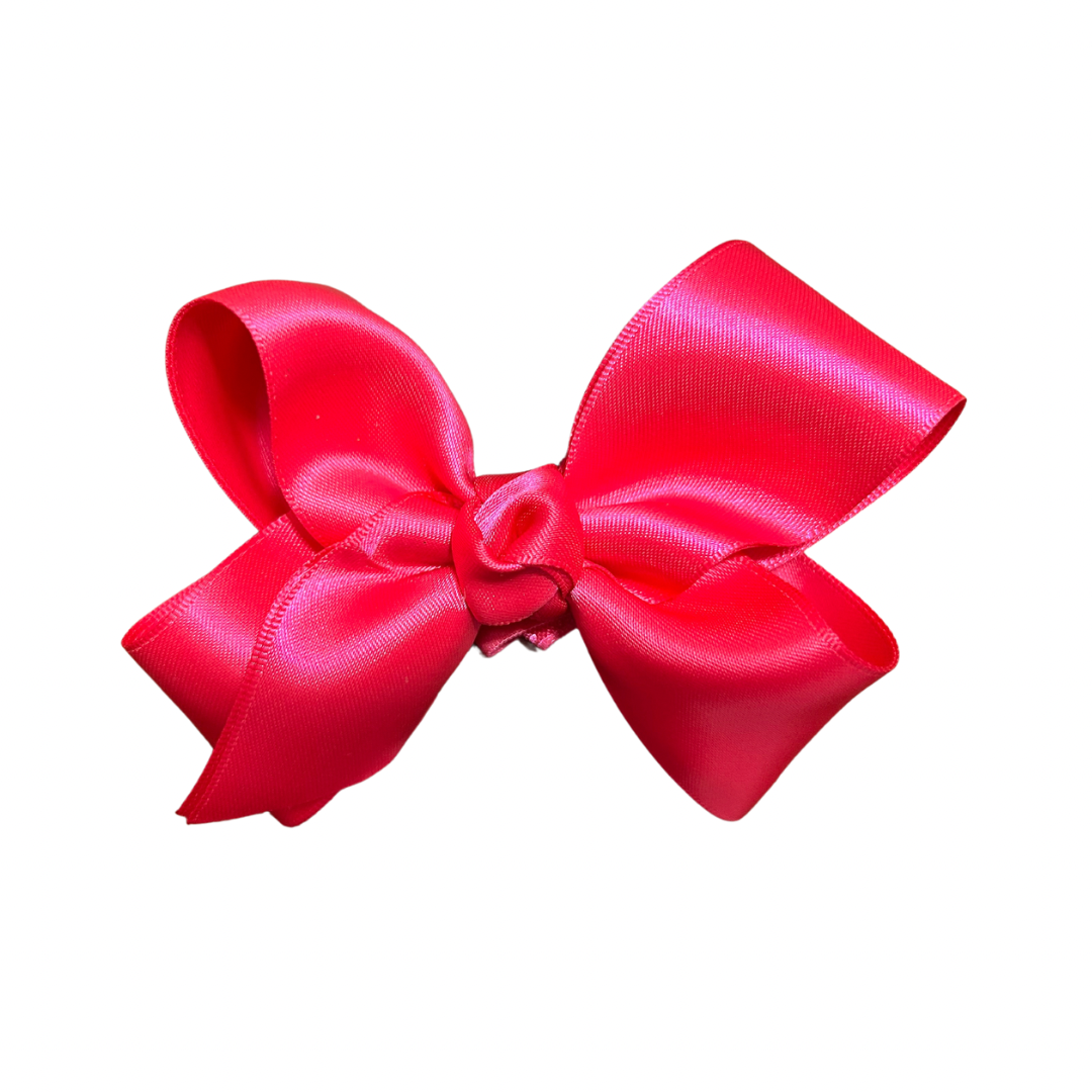 Lena Bow Clip | Fuchsia Satin