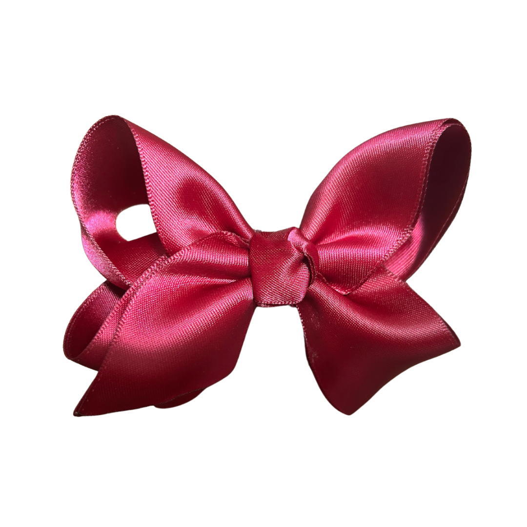 Lena Bow Clip | Wine Satin