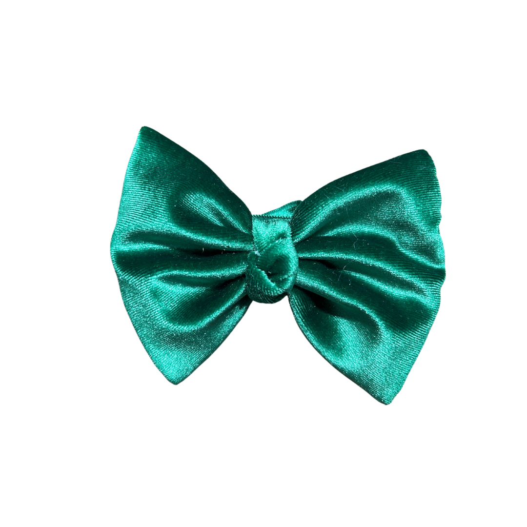 Rory Bow Clip | Green Velvet